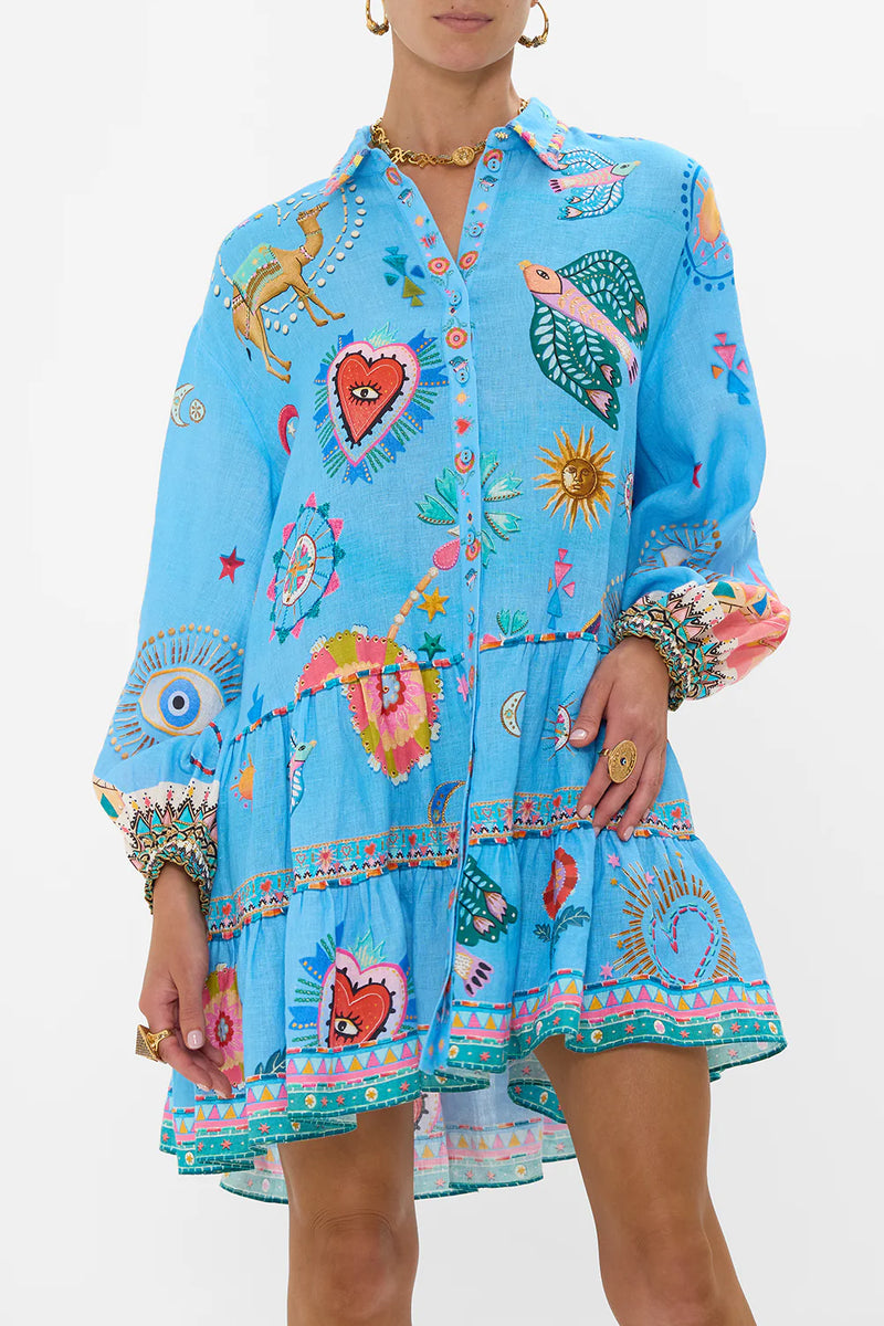 Tiered Linen Dress