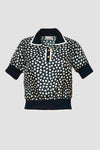 Heart Print Polo Top
