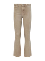 Kendra Crop Flare Coated Denim