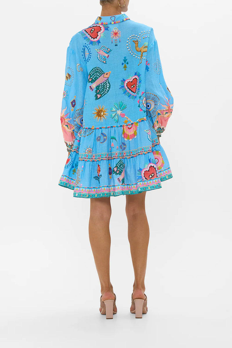 Tiered Linen Dress