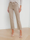 Kendra Crop Flare Coated Denim