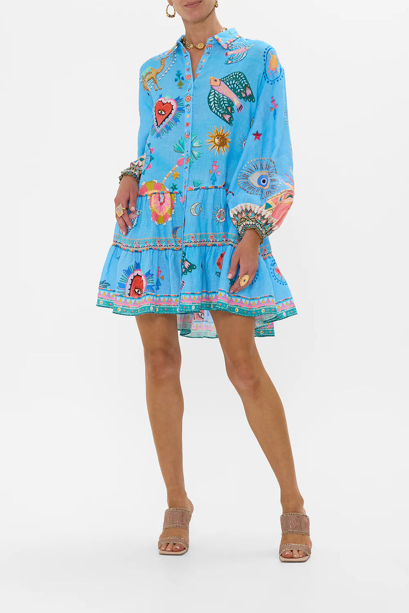 Tiered Linen Dress
