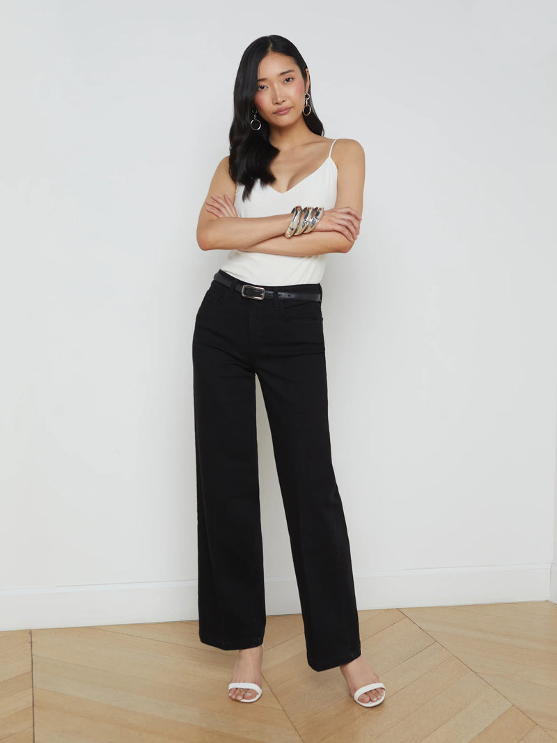 Scottie High Rise Wide Leg Black