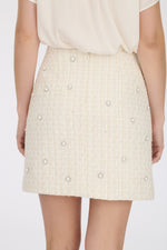 Pearl Encrusted Tweed Skirt