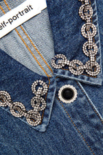 Crystal Trim Collared Mini Dress