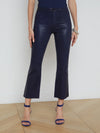 Kendra Crop Flare Coated Denim