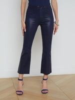 Kendra Crop Flare Coated Denim