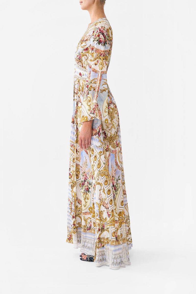 Kimono Sleeve Dress With Shirring Detail