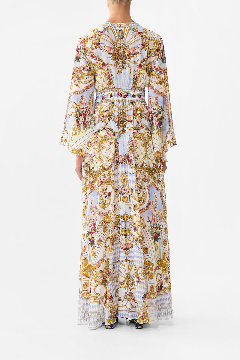 Kimono Sleeve Dress With Shirring Detail