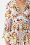 Kimono Sleeve Dress With Shirring Detail