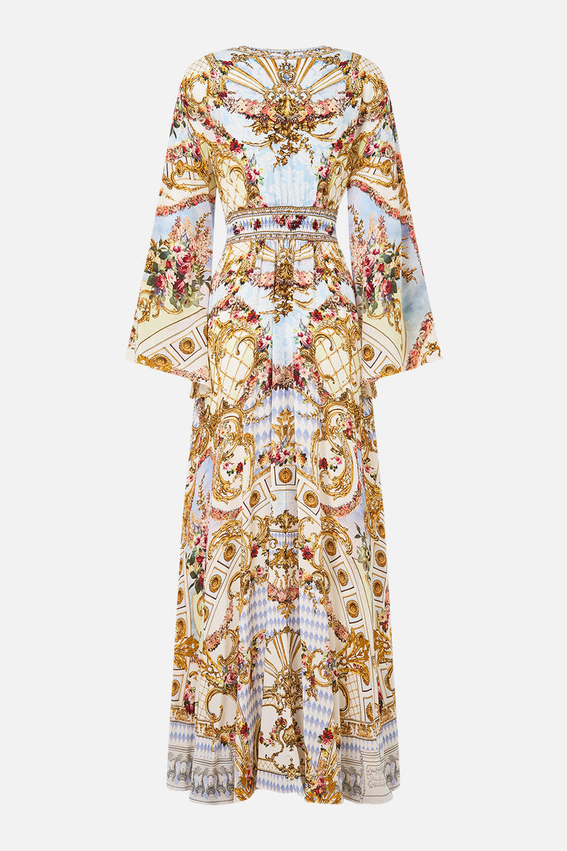 Kimono Sleeve Dress With Shirring Detail