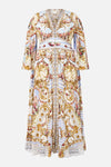 Kimono Sleeve Dress With Shirring Detail