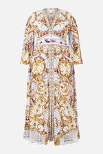 Kimono Sleeve Dress With Shirring Detail