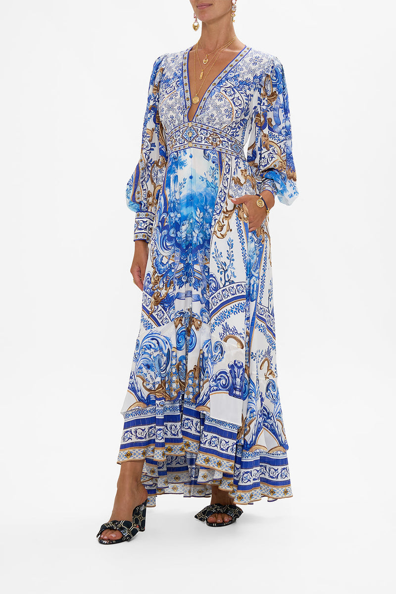 Long Button Front Dress