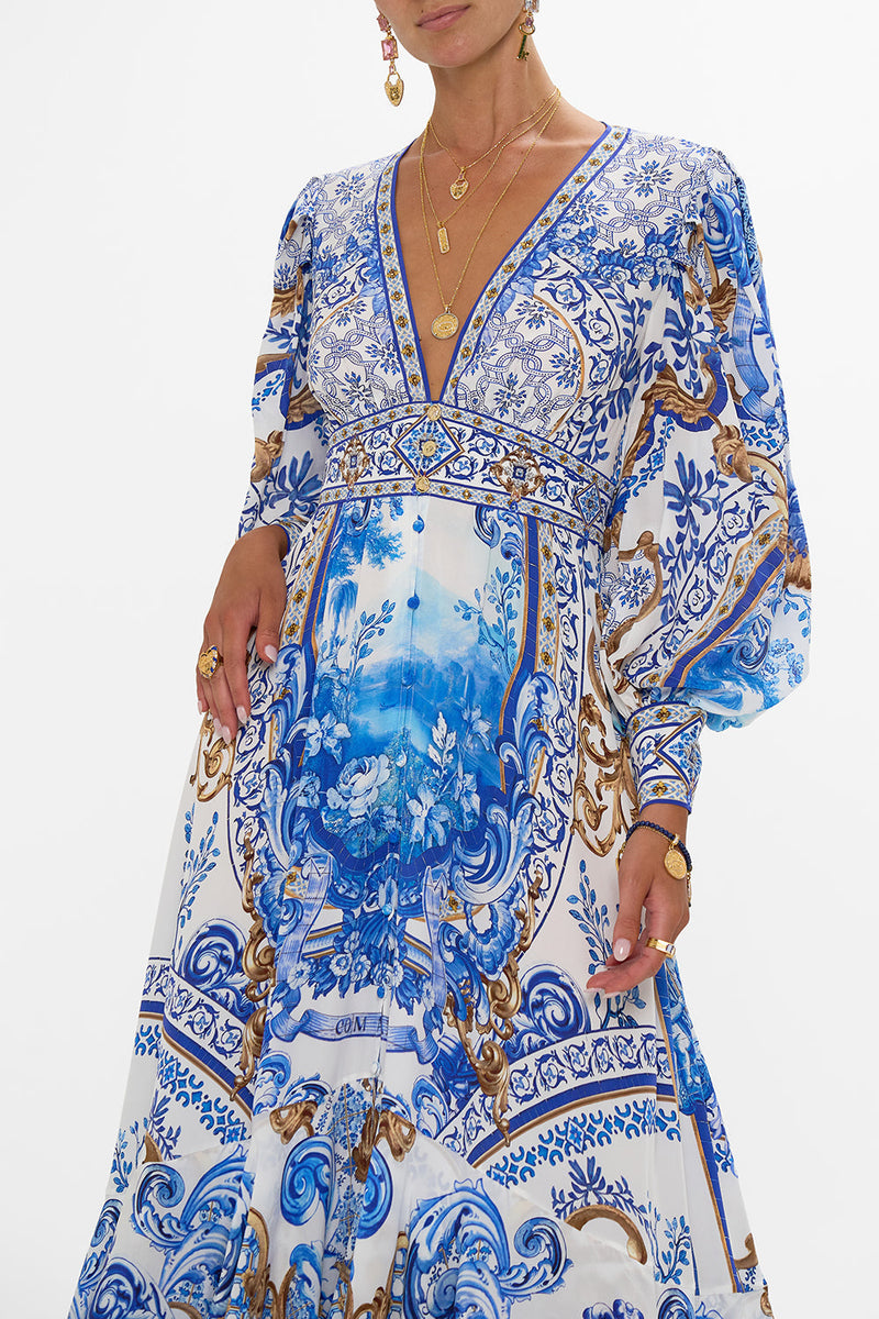 Long Button Front Dress