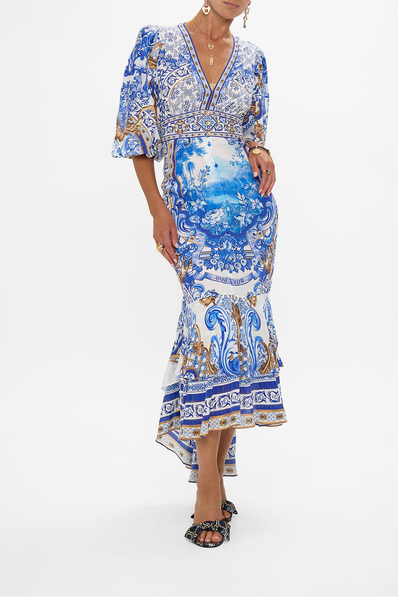 Long Button Front Dress