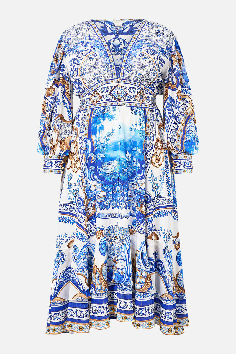 Long Button Front Dress