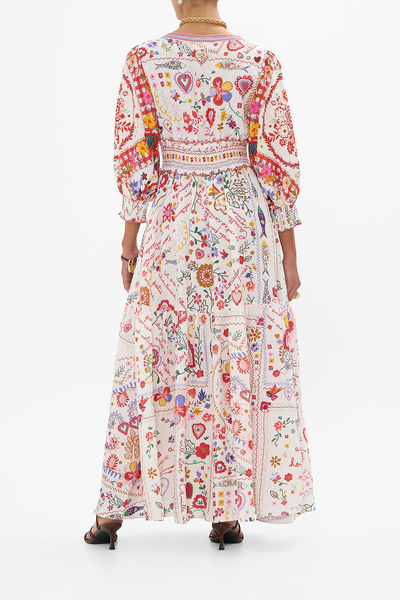 Shirred Waistband Long Dress