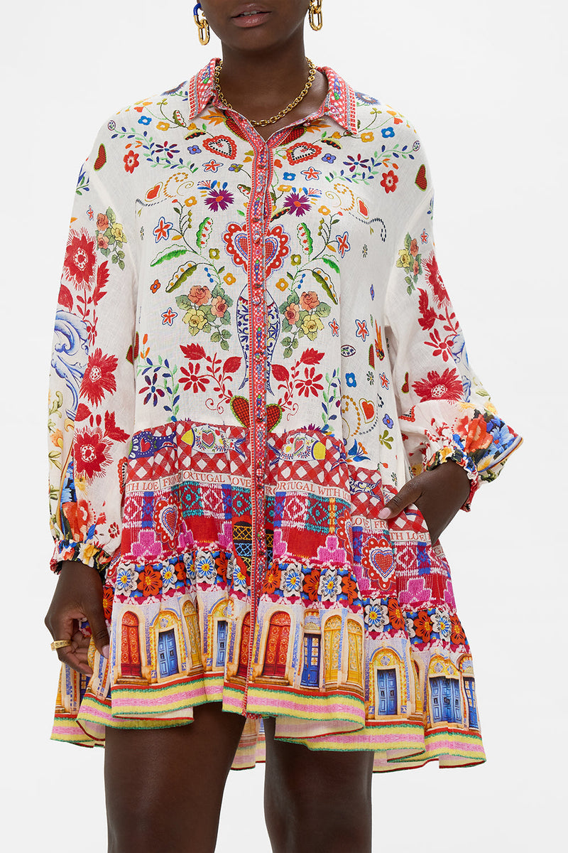 Long Sleeve Tiered short Dress