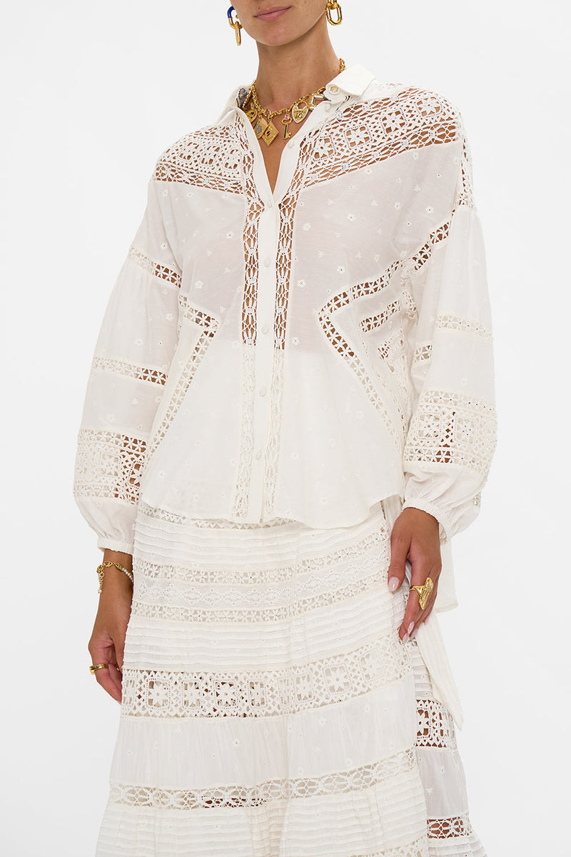 Balloon Sleeve Shirt Blouse