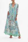 Long Gathered Panel Dress