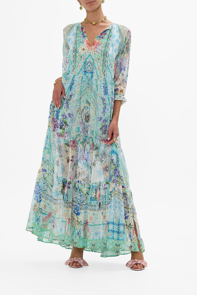 Long Gathered Panel Dress