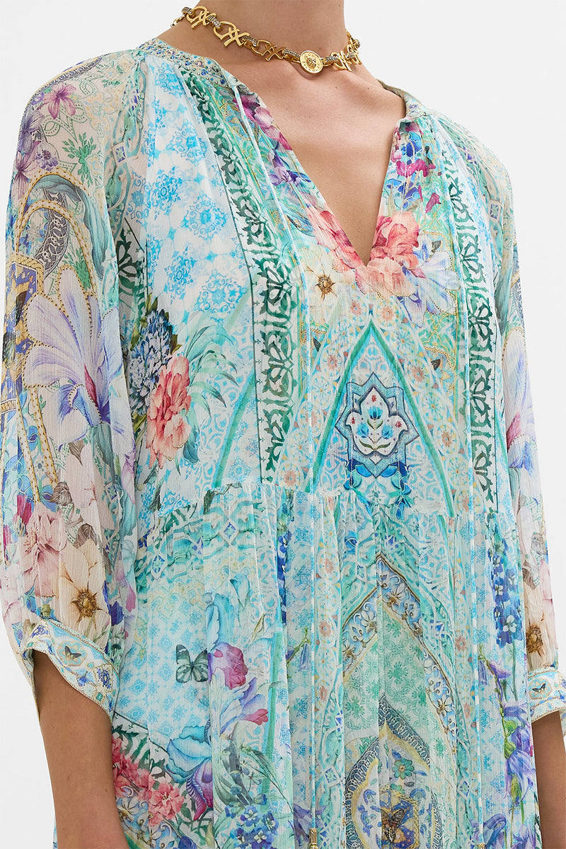 Long Gathered Panel Dress