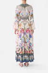 Shaped Waistband Dress With Ruffle Sleeve