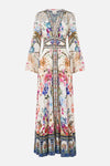 Shaped Waistband Dress With Ruffle Sleeve