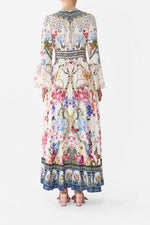 Shaped Waistband Dress With Ruffle Sleeve