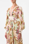 Shaped Waistband Dress With Gathered Sleeves