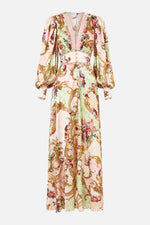 Shaped Waistband Dress With Gathered Sleeves