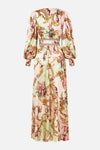 Shaped Waistband Dress With Gathered Sleeves