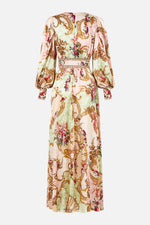 Shaped Waistband Dress With Gathered Sleeves