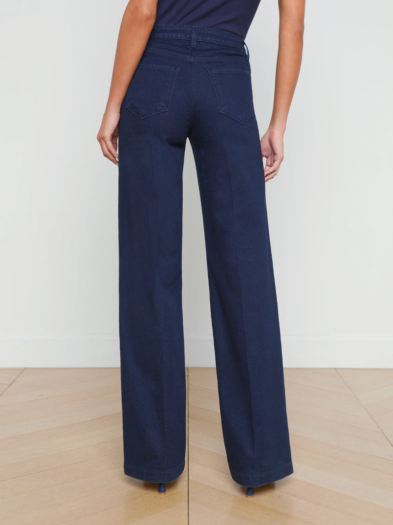 Clayton High Rise Wide Leg Navy