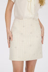 Pearl Encrusted Tweed Skirt