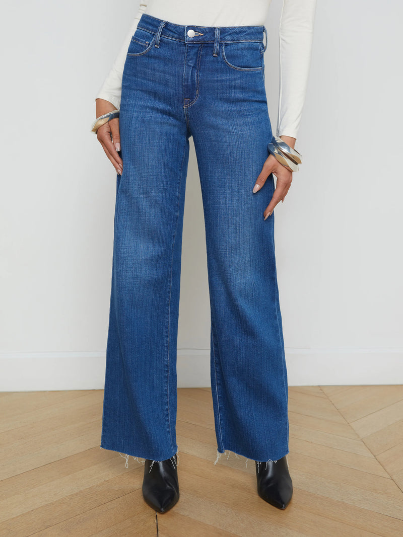 Scottie High Rise Wide Leg Blue