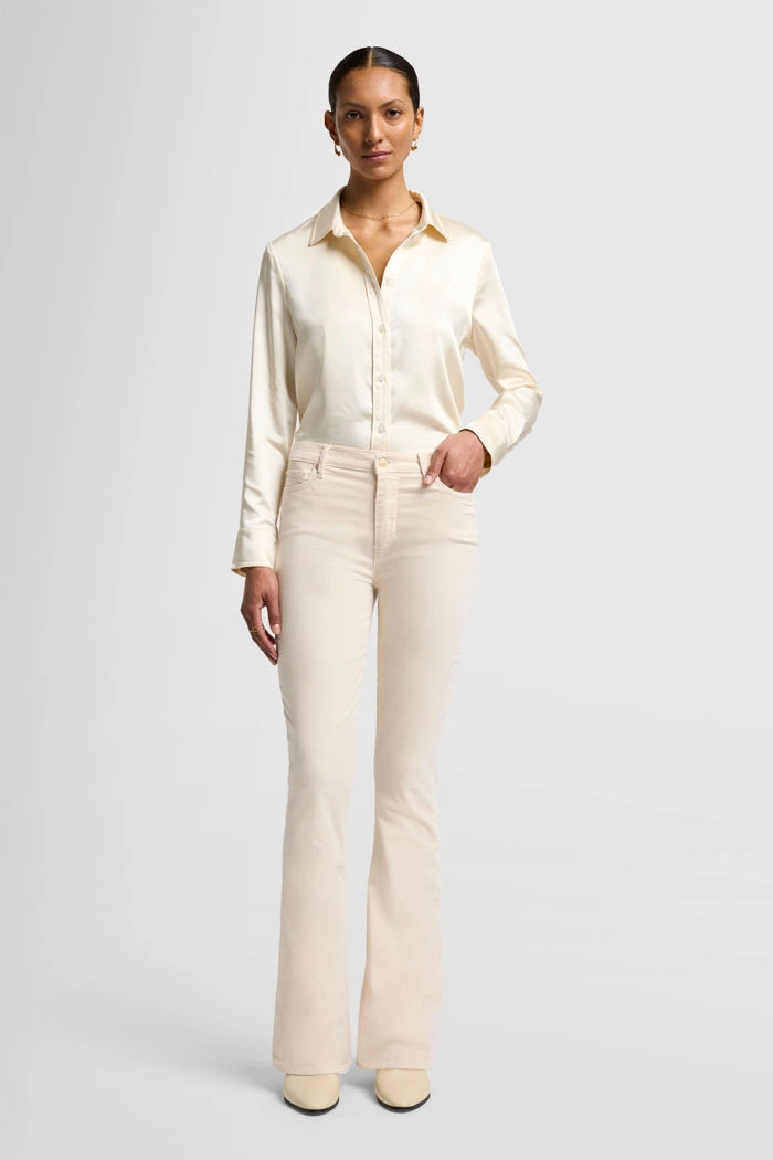 Velvet High Waist Ali Classic Flare White