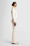 Velvet High Waist Ali Classic Flare White