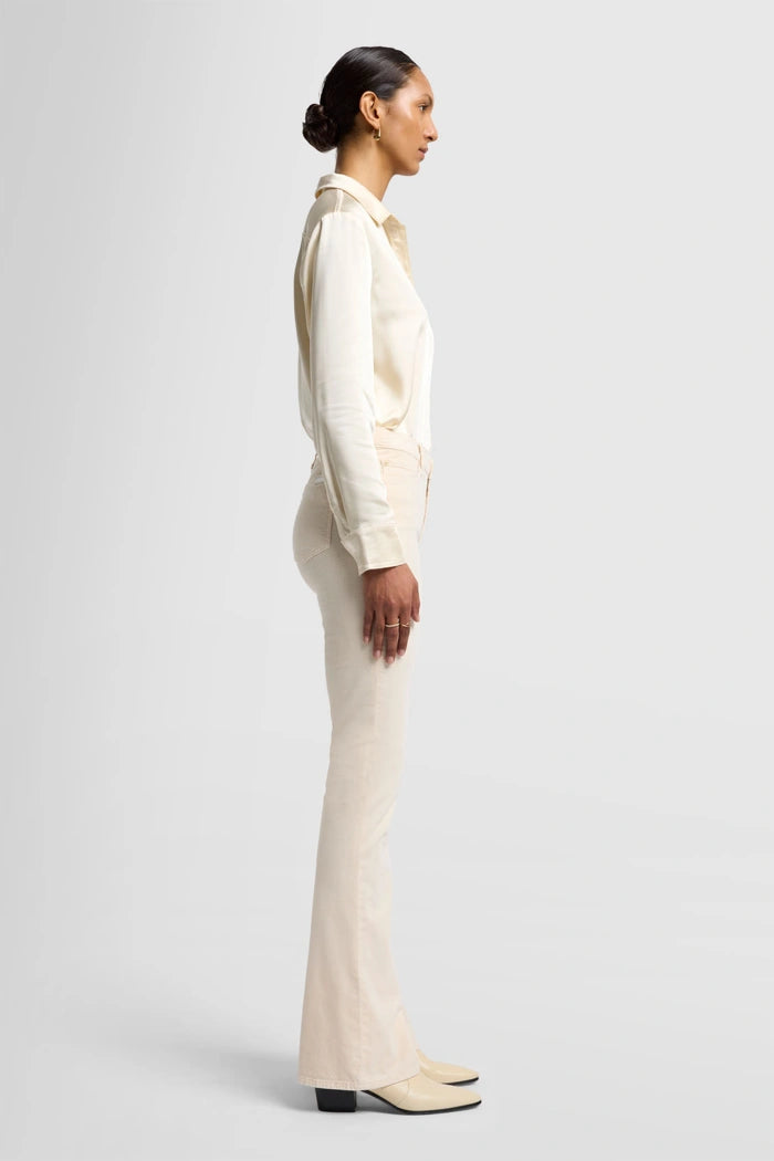 Velvet High Waist Ali Classic Flare White