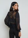 Lace panel blouse