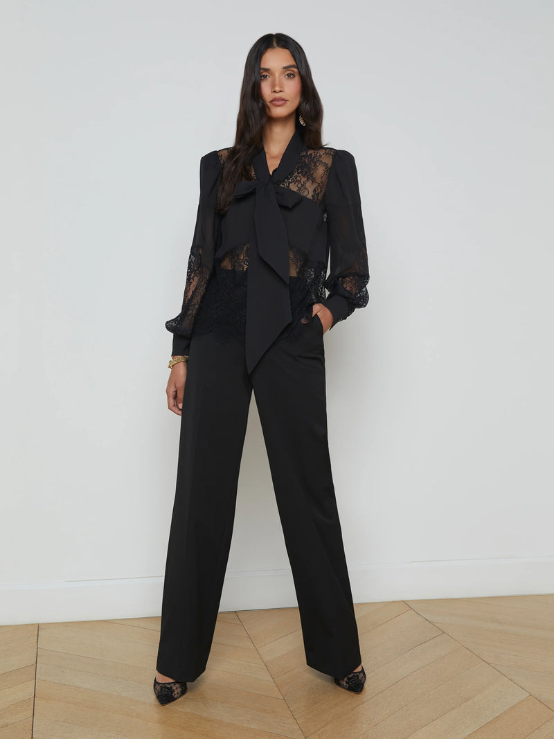 Lace panel blouse