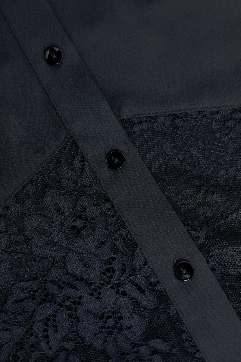 Lace panel blouse