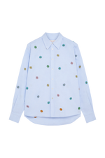 Flower Embroidered Oxford Shirt