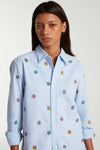 Flower Embroidered Oxford Shirt