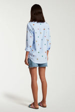 Flower Embroidered Oxford Shirt