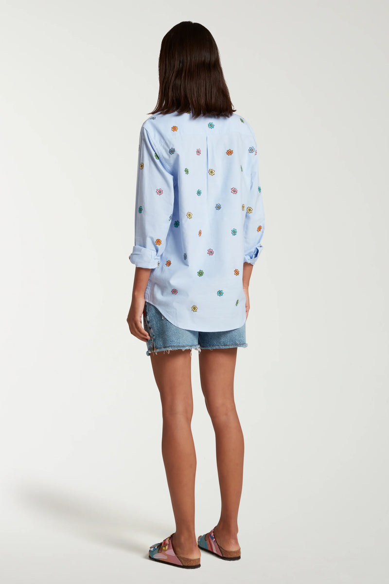 Flower Embroidered Oxford Shirt