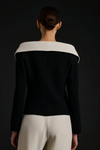 Wool crepe bardot neck jacket