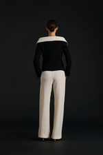 Wool crepe bardot neck jacket