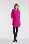 Top-stitched wool crepe dress